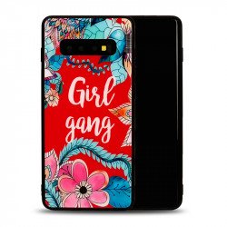 Galaxy S10+ (Plus) Design Tempered Glass Hybrid Case (Girl Gang)